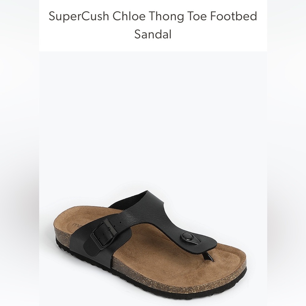 Maurices Chloe Black thong toe cork bed Sandals